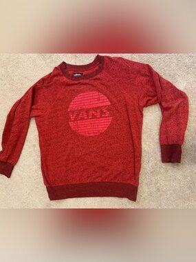 Vans Red Crewneck Logo Sweater